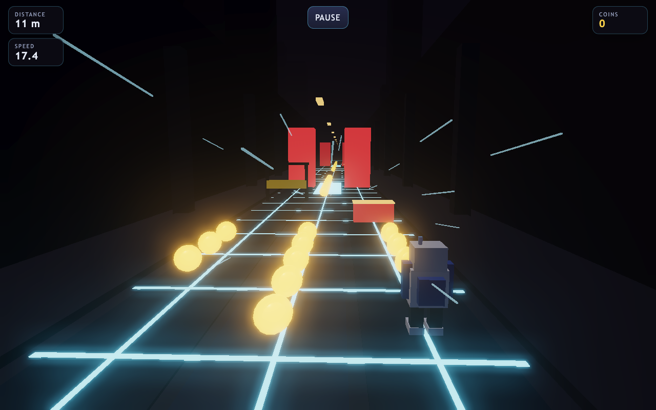 The same Grok runner after ArrowLeft, with the robot incorrectly in the visible right-hand lane.