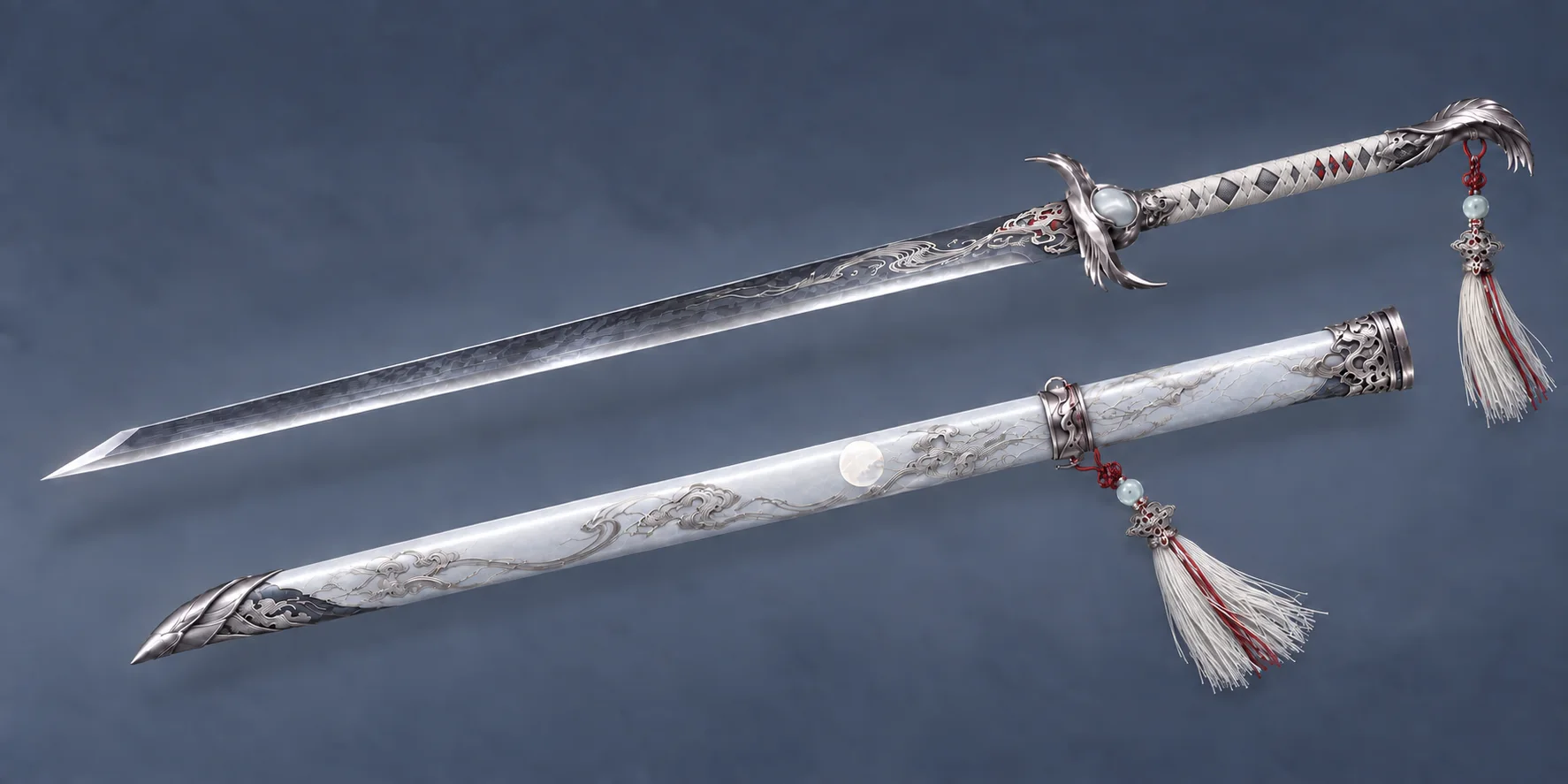 Approved Tang-dao concept V17 with blade and scabbard