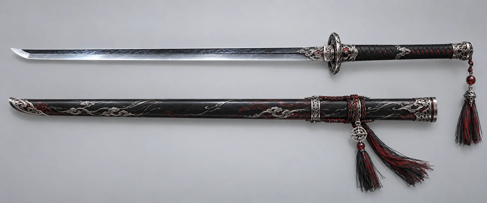 Tang-dao concept V6 with dark surfaces and silver ornament
