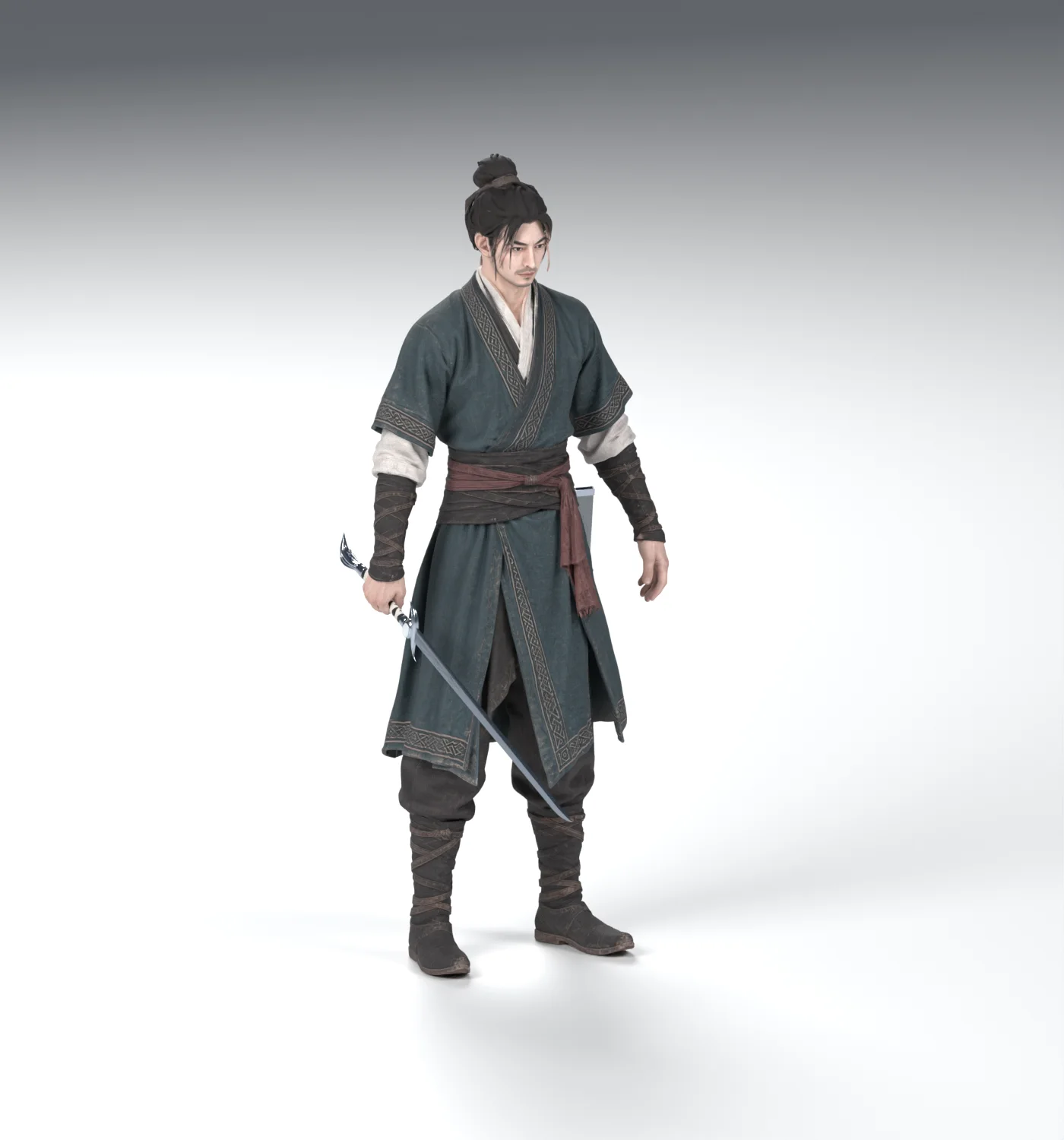 Early character and Tang-dao fit rendered in three-quarter view