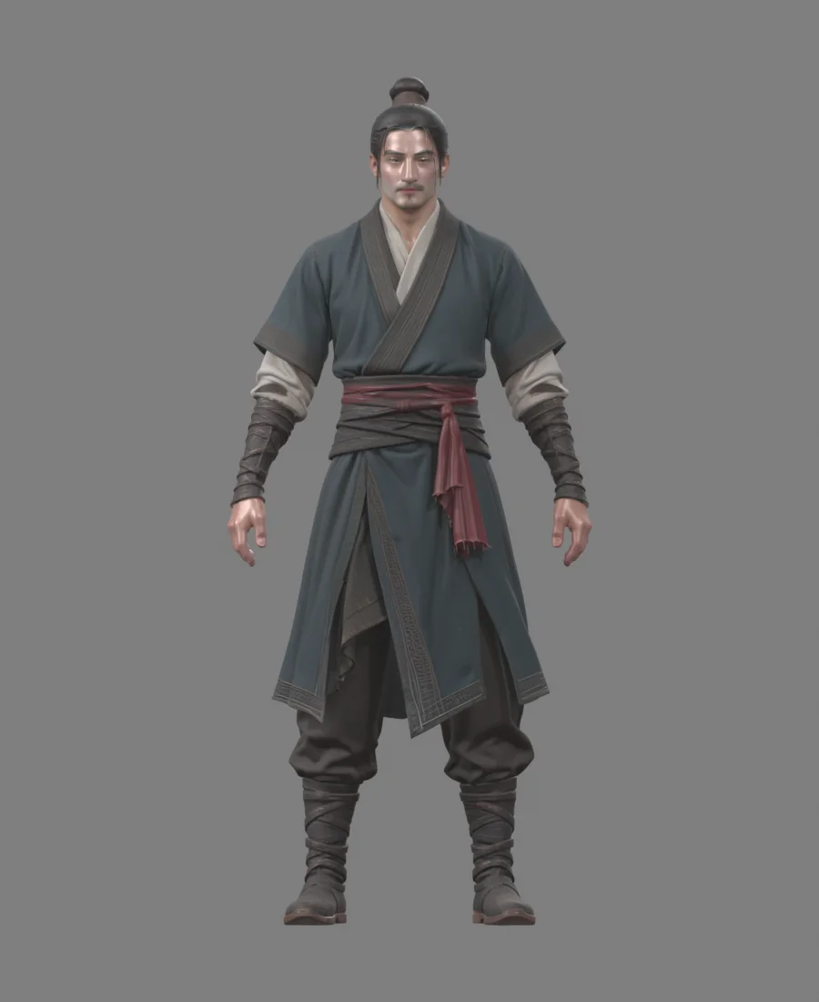 Hunyuan character trial rendered from the front