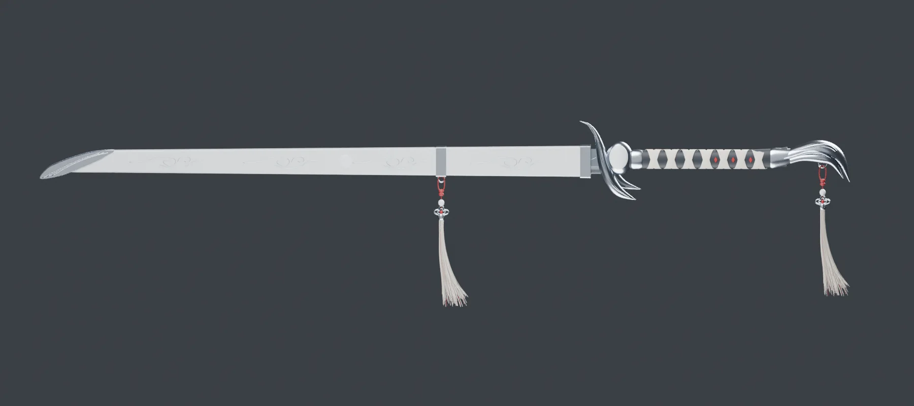 Blender V12 sheathed Tang-dao assembly