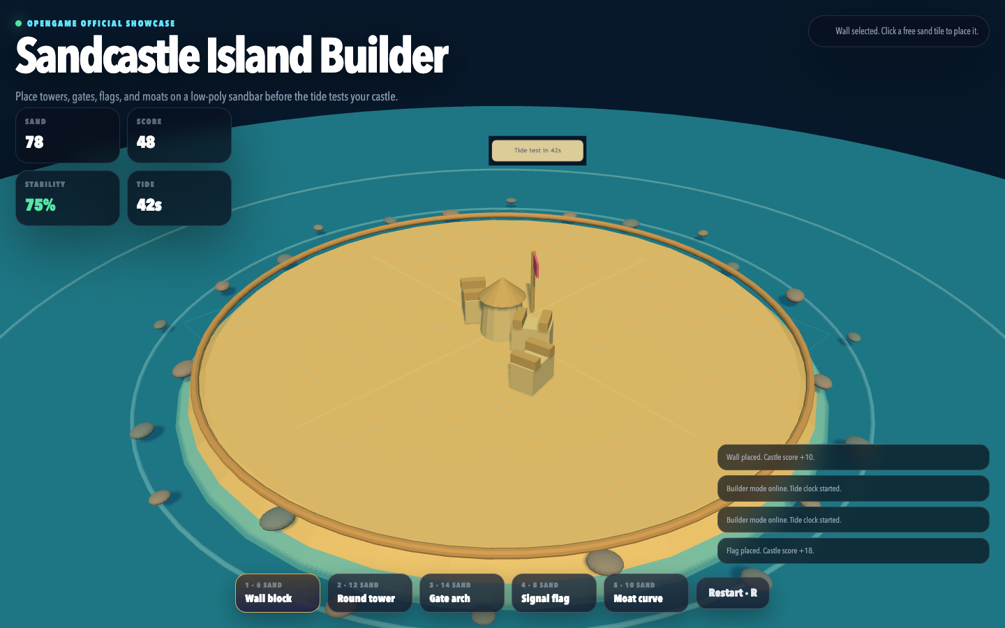 معاينة عرض 3D القابل للتشغيل من Sandcastle Island Builder